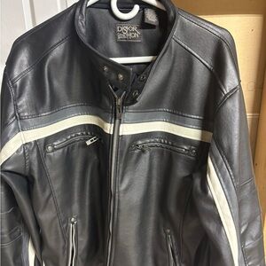 Vintage Distortion  custom Rags Motorcycle jacket black and white